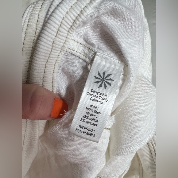 ATHLETA White linen wide leg elastic waist pants size SP - Picture 9 of 13